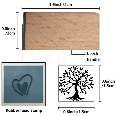 Square Wooden Stamps DIY-WH0546-009-1