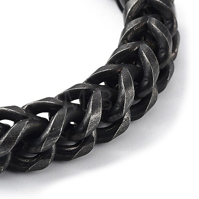 304 Stainless Steel Dragon Head Cuban Link Chains Bracelets for Men & Women BJEW-D031-23B-1