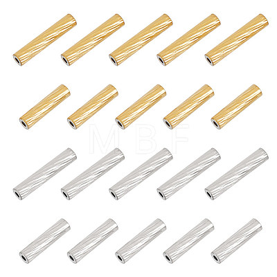 Unicraftale 40Pcs 4 Style 304 Stainless Steel Tube Beads STAS-UN0051-98-1