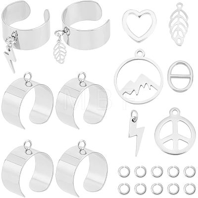 Unicraftale DIY Charm Cuff Ring Making Kit DIY-UN0003-69-1