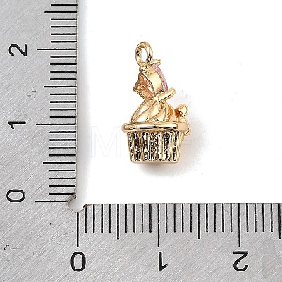 Brass Micro Pave Cubic Zirconia Pendants KK-C155-16G-05-1