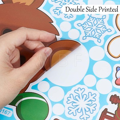 9 Sheets 9 Styles Christmas Themed PVC Static Stickers STIC-WH0004-07-1