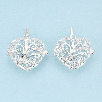 Rack Plating Brass Cage Pendants KK-Q402-08S-1