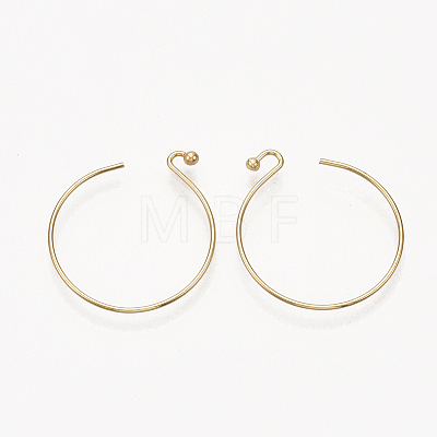Brass Earring Hooks X-KK-T035-102G-1