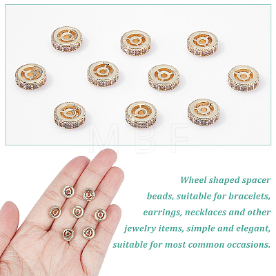 Brass Micro Pave Clear Cubic Zirconia Beads KK-DC0001-47-1
