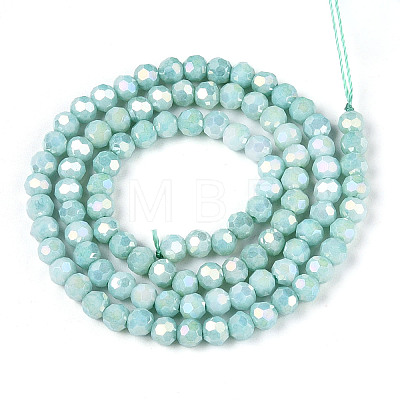 Anti-Tarnish Electroplate Glass Beads Strands EGLA-T021-4mm-15-08-1