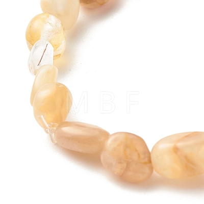 Natural Sunstone Beads Stretch Bracelet for Kids BJEW-JB07031-09-1