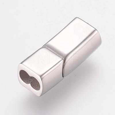 304 Stainless Steel Magnetic Clasps with Glue-in Ends STAS-E138-06P-1