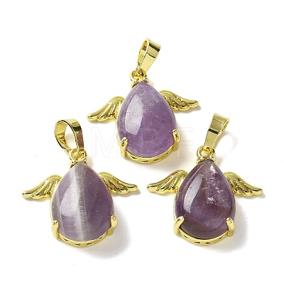 Natural Amethyst Pendants KK-F888-01G-19-1