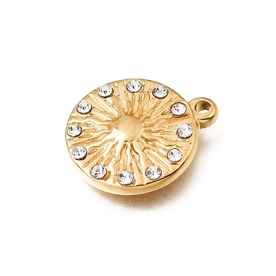 304 Stainless Steel Rhinestone Pendants STAS-E531-13G-B-1