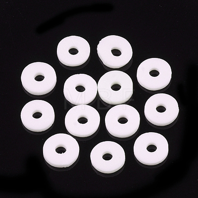 Flat Round Eco-Friendly Handmade Polymer Clay Bead Spacers X-CLAY-R067-3.0mm-16-1