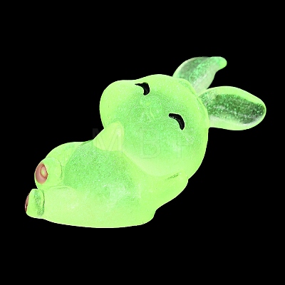 Luminous Resin Rabbit Ornament DJEW-R011-02F-1