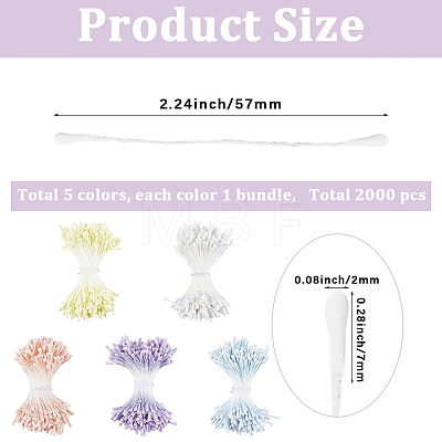 5 Bundles 5 Colors Gypsum with Cotton Cord Artificial Flower Core DIY-GF0014-07A-1