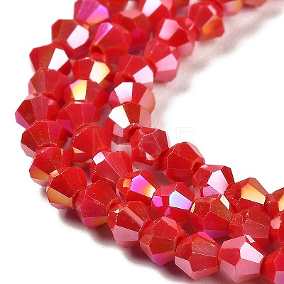 Opaque Solid Color Electroplate Glass Beads Strands GLAA-F029-P4mm-A02-1