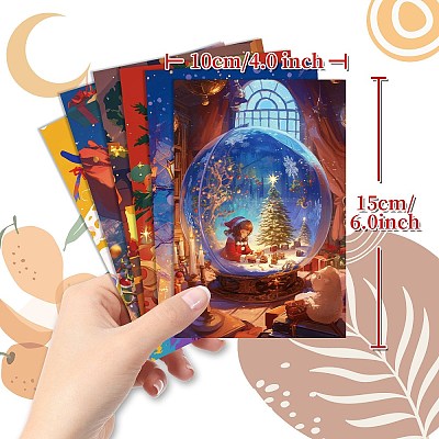 50Pcs Christmas Paper Greeting Cards DIY-P085-15C-1