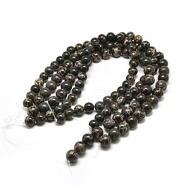 Natural Imperial Jasper Beads Strands G-I122-8mm-11-1