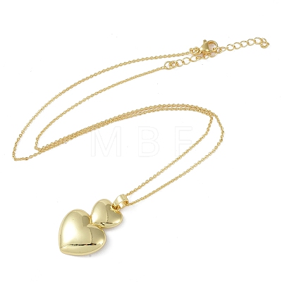 Heart Pendant Necklaces NJEW-O001-01G-1