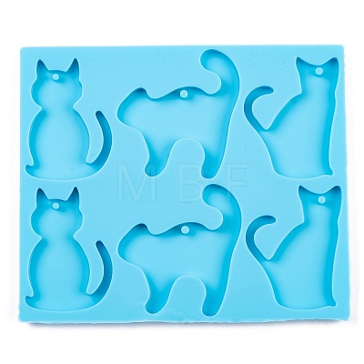 Cat DIY Pendant Silhouette Silicone Molds DIY-Q034-01-1