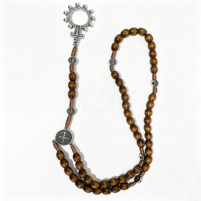 Wood Rosary Bead Necklaces FS-WG6BD27-07-1
