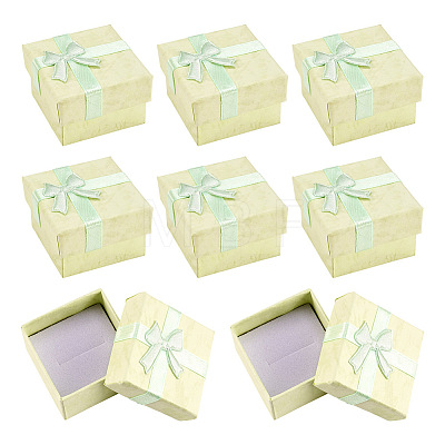 Square Paper Jewelry Gift Boxes with Bowknot CON-TAC0010-80B-1