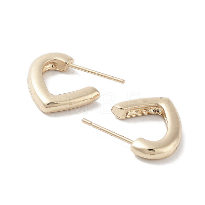 Half Heart Alloy Studs Earrings for Women EJEW-H309-09KCG-1
