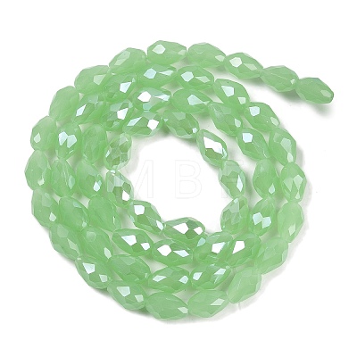 Opaque Solid Color Electroplate Glass Beads Strands EGLA-N013-J6mm-B04-1