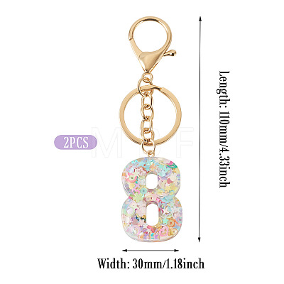 Number 8 Transparent Resin Keychains KEYC-TADJ0001-10H-1