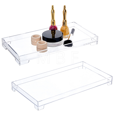 2Pcs 2 Styles Rectangle Acrylic Jewelry Display Trays AJEW-FH0008-73-1