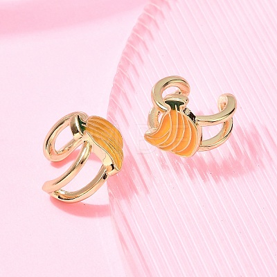 Brass Cuff Earrings EJEW-C186-02C-G-1