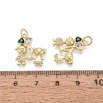 Brass Micro Pave Cubic Zirconia Pendants KK-N287-32A-G-1