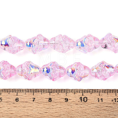 Electroplate Transparent Glass Beads Strands EGLA-N020-03D-1