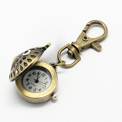 Retro Keyring Accessories Alloy Owl Quartz Watch for Keychain WACH-R009-005AB-1
