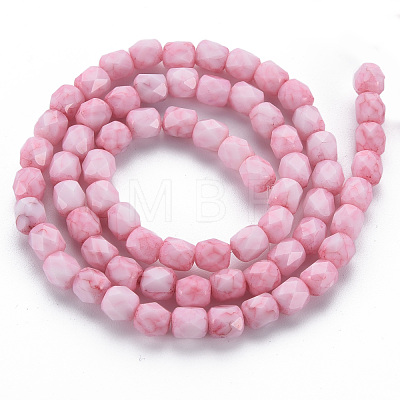 Opaque Baking Painted Glass Beads Strands EGLA-N006-008-A02-1