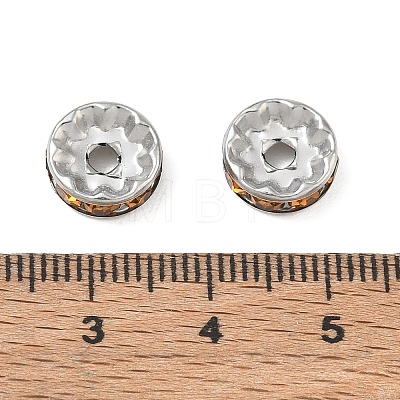304 Stainless Steel Rhinestone Spacer Beads RB-CBA18B7-01P-03-1