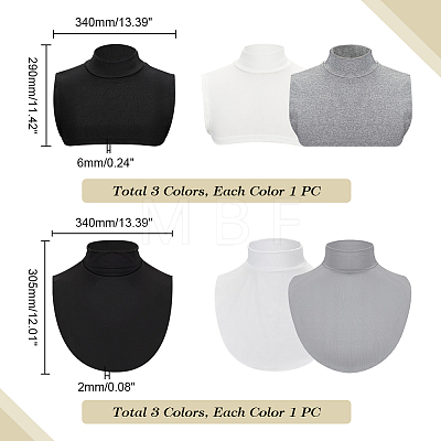 AHADERMAKER 6Pcs 6 Styles Cotton Faux Collar DIY-GA0006-09-1