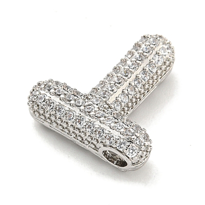 Platinum Plated Brass Micro Pave Cubic Zirconia Pendants KK-L073-001P-T-1