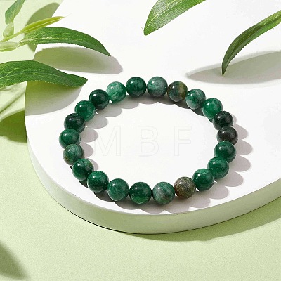 Natural Emerald Quartz Beaded Bracelets BJEW-JB10214-01-1