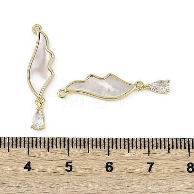 Brass Pave Natural Shell Pendants KK-Z078-19G-1