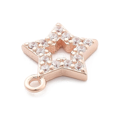 925 Sterling Silver Micro Pave Clear Cubic Zirconia Charms STER-A034-02C-RG-1