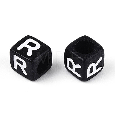 Initial Acrylic Horizontal Hole Beads X-OACR-ZX006-35R-1