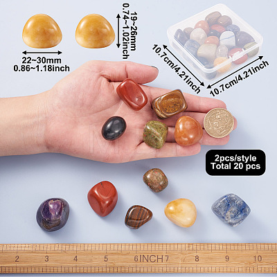 Yilisi 20Pcs 10 Style Natural Mixed Gemstone Beads G-YS0001-16-1