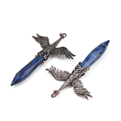 Dyed Natural Lapis Lazuli Faceted Pointed Bullet Shaped Big Pendants G-T145-01R-05-1
