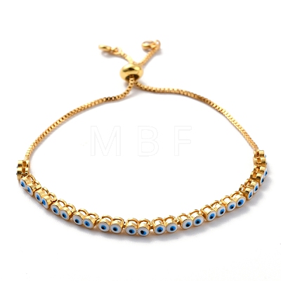 Adjustable Brass Enamel Slider Bracelets BJEW-L652-23-G-1