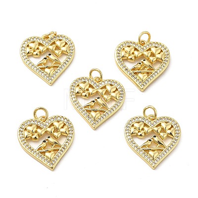 Brass Micro Pave Cubic Zirconia Pendants KK-E068-VB125-1