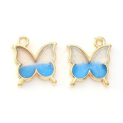 Light Gold Plated Alloy Enamel Pendants X-ENAM-R136-24C-1