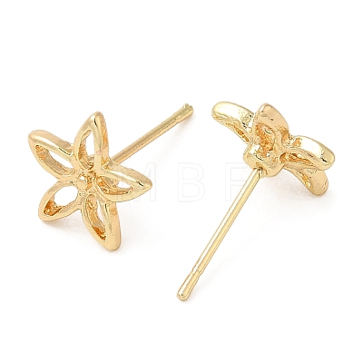 Hollow Flower Alloy Stud Earrings for Women PALLOY-Q447-25LG-1