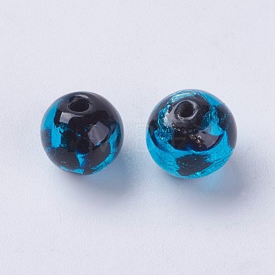 Handmade Silver Foil Lampwork Beads LAMP-J089-Q05-1
