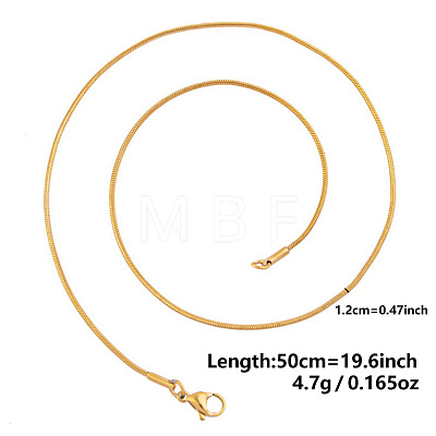 1.2MM Unisex 304 Stainless Steel Snake Chains Necklaces YO4082-7-1