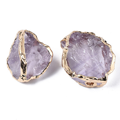 Plated Natural Amethyst Beads G-T133-20-1