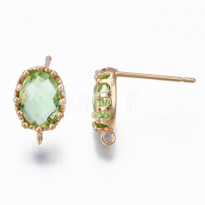 Brass Stud Earring Findings KK-S365-004E-1